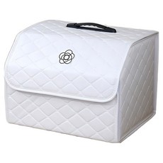 CRONICLE Nilla 車用後車廂收納箱 可折疊縫隙收納整理箱 花卉, 白色