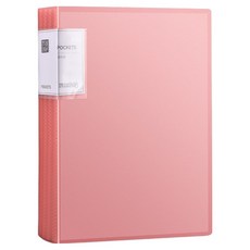오피스코어 반투명 클리어파일 바인더 A4 100p, 라이트핑크, 1개