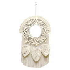 파라다이소 PDS홈데코 루나 리프 드림캐처 인테리어 마크라메, 베이지