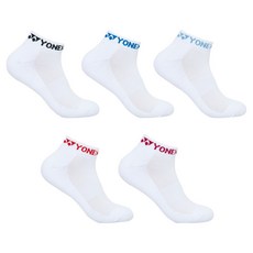 YONEX 女款短筒襪5雙組 249SN008F, 午夜藍 + 摩洛哥藍 + 天空藍 + 紅色 + 紫色, 1套