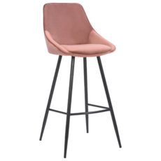 E-home Martin馬丁固定式流線吧檯椅 坐高67cm SKC069B-pk, 粉紅色, 1個