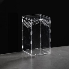 Yoreungae 爬蟲類方形飼養箱 躲藏處 07 垂直 25cm, 1個, 透明