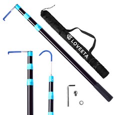 LOVEETA 伸縮拉貨桿 黑色 6 x 2 x 76~192cm 可調節高度, 1支