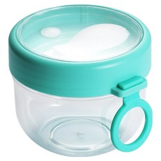 라움앤홈 요거트 샐러드 시리얼 컵 도시락 600ml + 포크 세트, 청색, 1세트