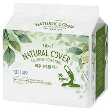 와우 내추럴 커버 생리대 날개형, 대형, 10개입, 1세트