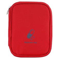 旅行便攜藥盒收納袋 紅色, 1個