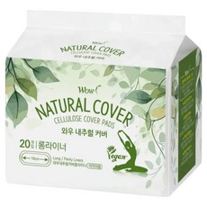 와우 내추럴 커버 팬티라이너, 롱, 20개입, 1세트
