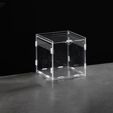 Yoreungae 爬蟲類方形飼養箱 躲避屋 04 正方形 15cm, 1個, 透明