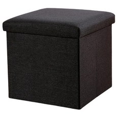 收納椅正方形 25x25cm 黑色 - 棉麻舒適、可折疊, 1個