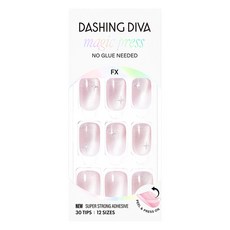 데싱디바 매직프레스 샤이닝 파스텔 네일팁, 1개, 핑크 + 실버