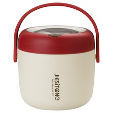 couselect 手提304不鏽鋼雙層便攜保溫便當盒, 12cm, 紅色, 1L, 1個