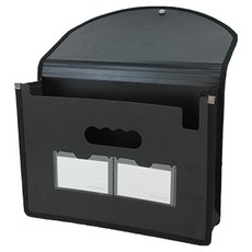 Pocket Master A4手提風琴夾 文件收納整理盒, 黑色, 1個
