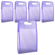 Pocket Master A4手提文件夾 多層大容量學生考卷風琴文件夾, 紫色, 5個