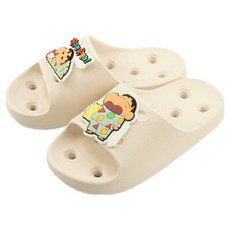 ALPHASHOE 蠟筆小新睡衣EVA浴室拖鞋, 1組, 象牙白