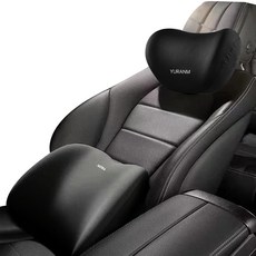 AHOYE 3D透氣記憶棉汽車頸枕 + 腰靠, 1組, 單一顏色