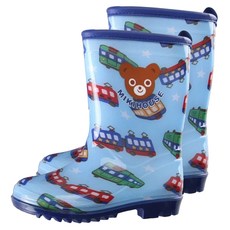 愛北鼻 藍汽車小熊 可愛防滑兒童雨靴