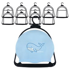 HANEE 泳帽 泳帽架 乾燥 收納 掛架, 黑色, 10個