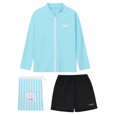 ST.HOLIDAY 兒童用拉鍊防磨衣 + 衝浪褲 + 海灘包套組 C255-01