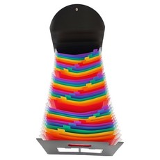 Pocket Master A4手提風琴文件夾 文件收納整理盒 彩虹內頁 37格, 1個, 黑色