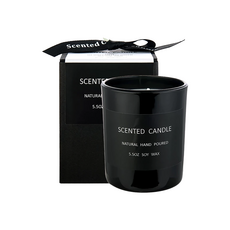 香氛蠟燭緞帶禮盒, 黑色, 春日櫻茶