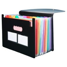 Pocket Master A4 手提式風琴夾 內頁 彩虹 13格 12索引 文件收納整理盒, 1個, 混合色