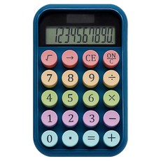 파스텔라 레트로 태양광 계산기 PC-102, 네이비, 1개