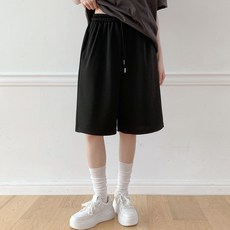 Planday 女款夏季日常單品 Denf 短版鬆緊帶六分褲