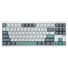 MCHOSE 유무선 텐키리스 알루미늄 키보드, 골드 실버 그린, GX87, 플레임 오렌지