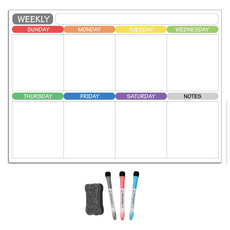 세컨드베스트 레인보우 메모보드 가로형 weekly 세트, 자석