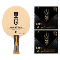 KIM TAEK SOO Tmount 檜木 Force FL 桌球拍 + Master G52 雙面膠皮套裝, 1套, 單一商品