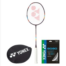 YONEX 2024 NANOFLARE 700 比賽球拍 + BG80球線 + 拍頭套組, 1套, 黑色