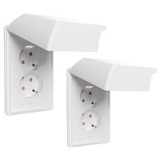 Legrand 羅格朗 Apella White Simple 防水2孔直立型45度防滴型嵌入式插座, 2個