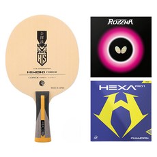 金擇洙 檜木 Force FL 桌球拍 + Rozena 膠皮 + Hexer Pro 1 膠皮 套組, 1套, 單一商品