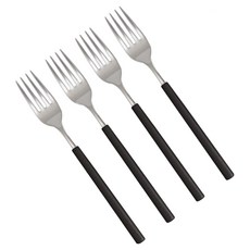 RAONNURI 可用洗碗機 Della 全不鏽鋼彩色叉子, 深黑色, 4個