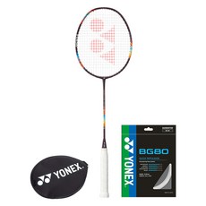 YONEX NANOFLARE 700 TOUR 2024 羽球拍 黑色 + BG80線 + 拍頭套組, 1套, 單一商品