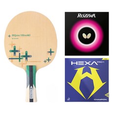 Viju 檜木 FL 桌球拍 + Rozena + Hexa Pro 1 膠皮套組, 1套, 單一商品