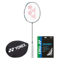 yonex 2024 Nanoflare 700遊戲球拍+BG80球拍線+拍頭套組, 1套, 銀