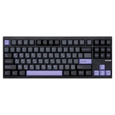 프리플로우 MCHOSE 유무선 텐키리스 알루미늄 키보드, 브론즈 블랙 퍼플, GX87, 미스트블루