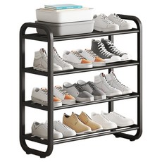SUNEWZ 家用多功能4層鞋架, 黑色
