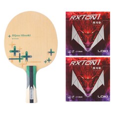 Bijou 檜木 FL 桌球拍 + RXTON1 雙面膠皮組合, 1套, 單一商品