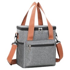 Baosre 簡約大容量牛津布保溫保冷便當袋, 灰色, 1個