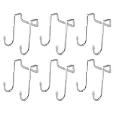 Khohimo 多用途不鏽鋼水槽門掛式雙掛鉤 5W0235, 銀色, 6個