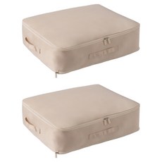 I-COZY 衣物棉被壓縮收納整理袋 象牙白, 2個, 1入