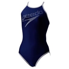 speedo 女性用耐穿連身Endurance SP泳衣 STW02001, 靛藍 + 銀色