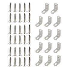 O-ON 不鏽鋼 L型角鐵 14入 + 螺絲釘 30入 套組 B-3, 1套