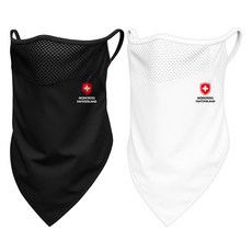 MONCROSS SWITZERLAND 登山涼感網眼運動口罩2入組, 白色, 黑色, 1套
