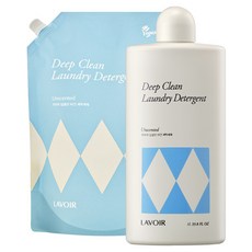 LAVOIR 深層清潔純素無香洗衣精 正裝 1L + 補充包 2L 組合, 1套