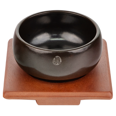 Jin Ttukbaegi 雞蛋飯鍋A 1號 + Kaya 正方形原木鍋墊 1號 套組, 1套, 12cm