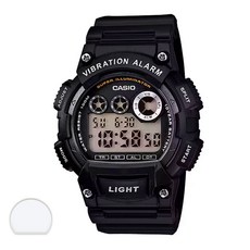 카시오 진동알람 100m방수 전자 손목시계 + 액정필름 세트 W-735H