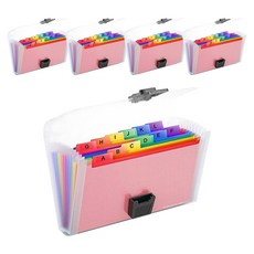 口袋大師 A6 13格 迷你風琴文件夾 搭扣, 彩虹, 5個